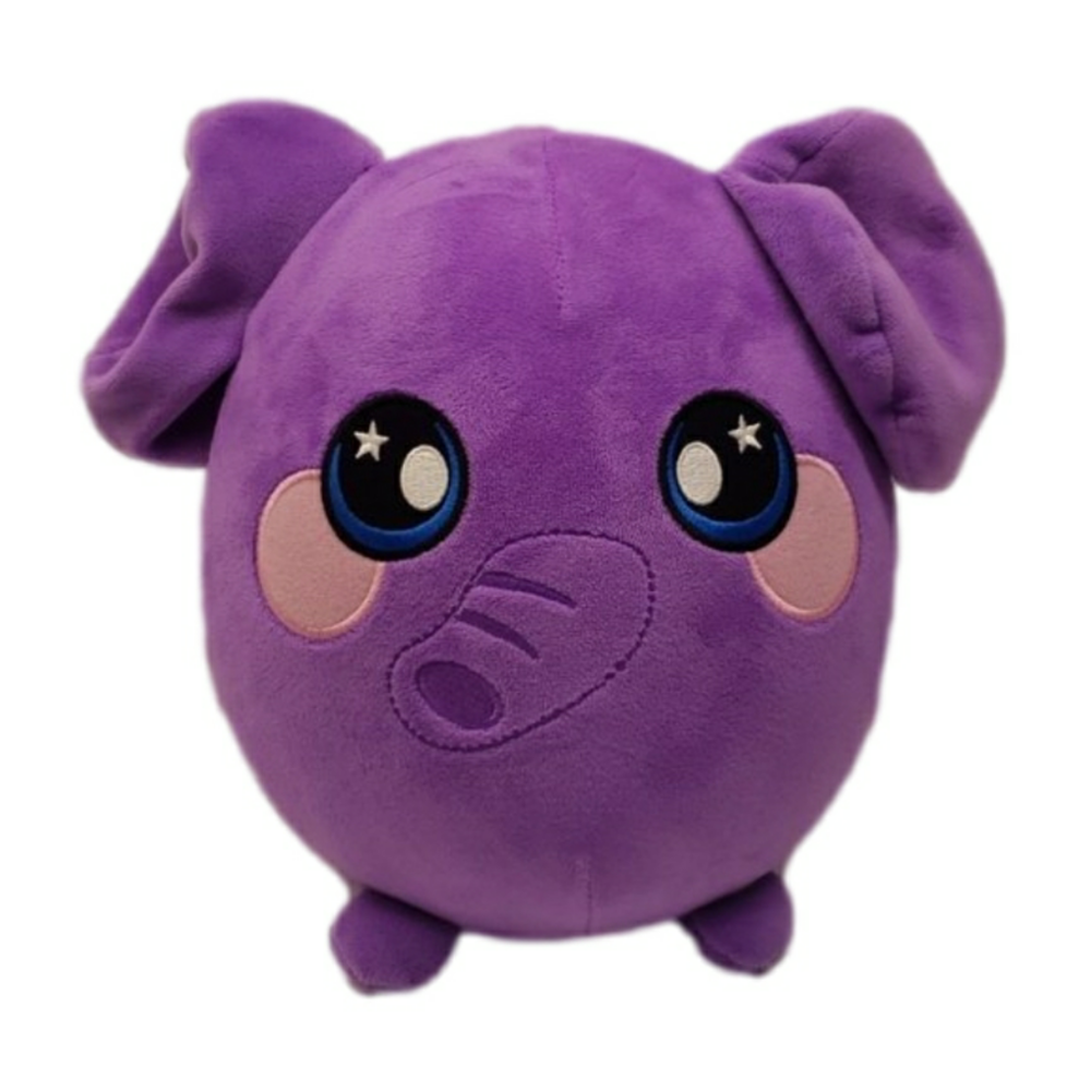 Squeezamals 2018 Purple Elephant Plush stuffed  Animal 9" Diam
